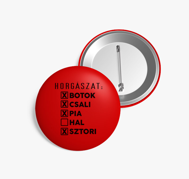Horgász lista kitűző — Piros