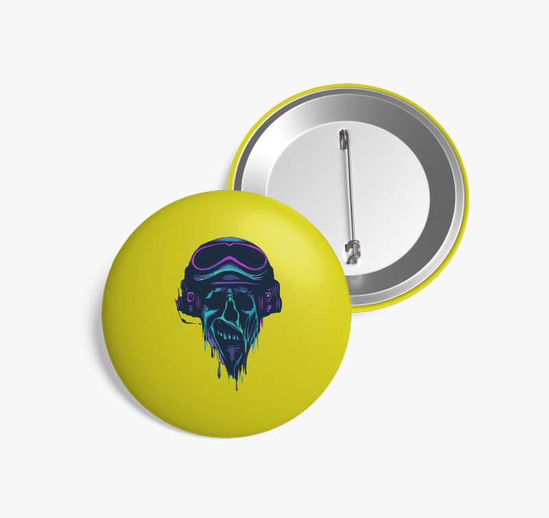 ColorSkull kitűző — Sárga