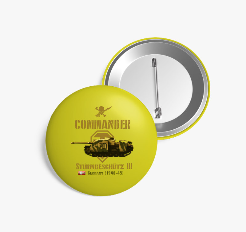 Commander STUG III kitűző — Sárga