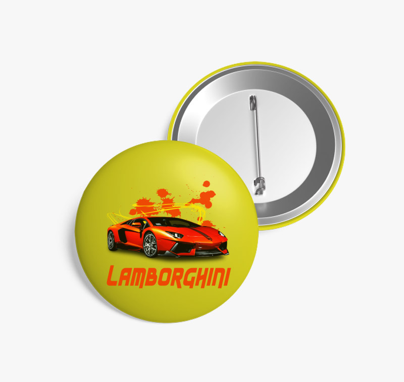 Orange Lamborghini kitűző — Sárga