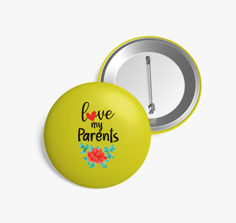 Love my Parents kitűző — Sárga