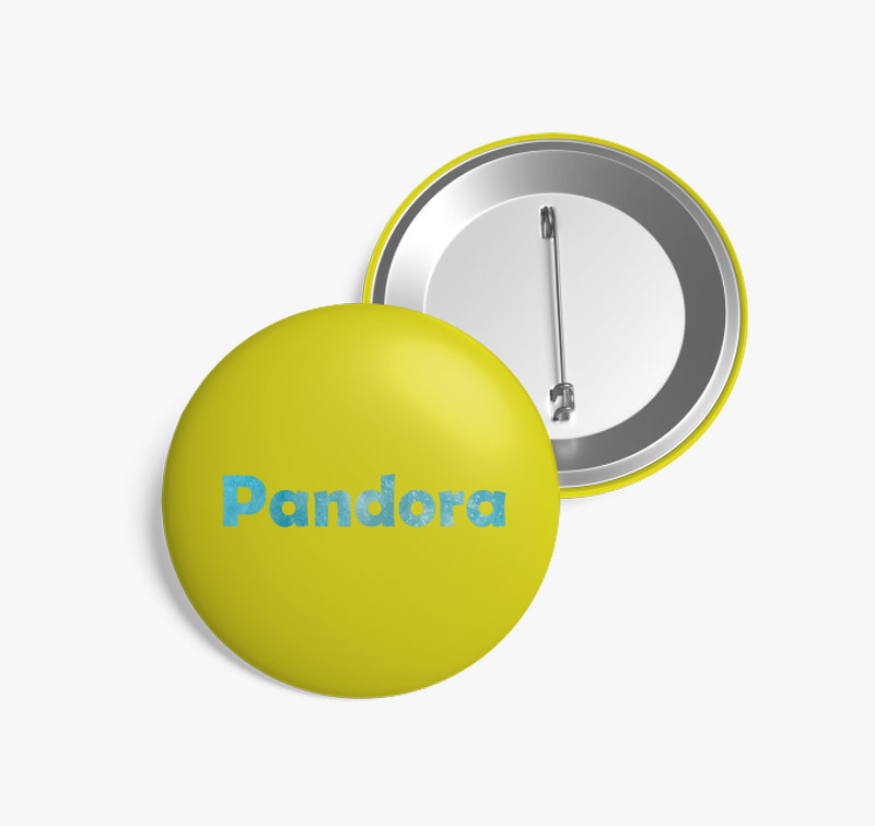 Pandora kitűző — Sárga