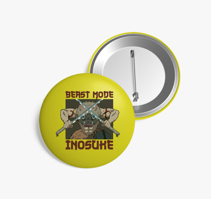 Inosuke Beast Mode kitűző — Sárga