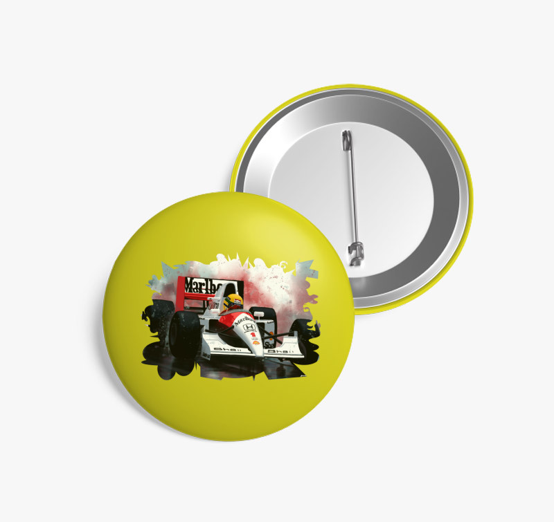 Ayrton Senna kitűző — Sárga
