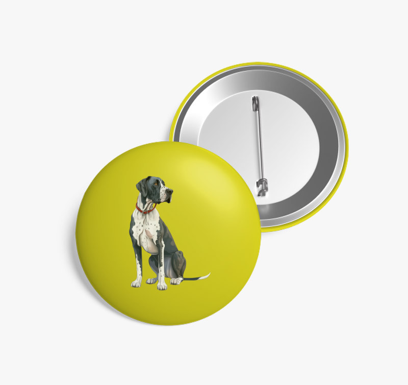 Dán dog kitűző — Sárga