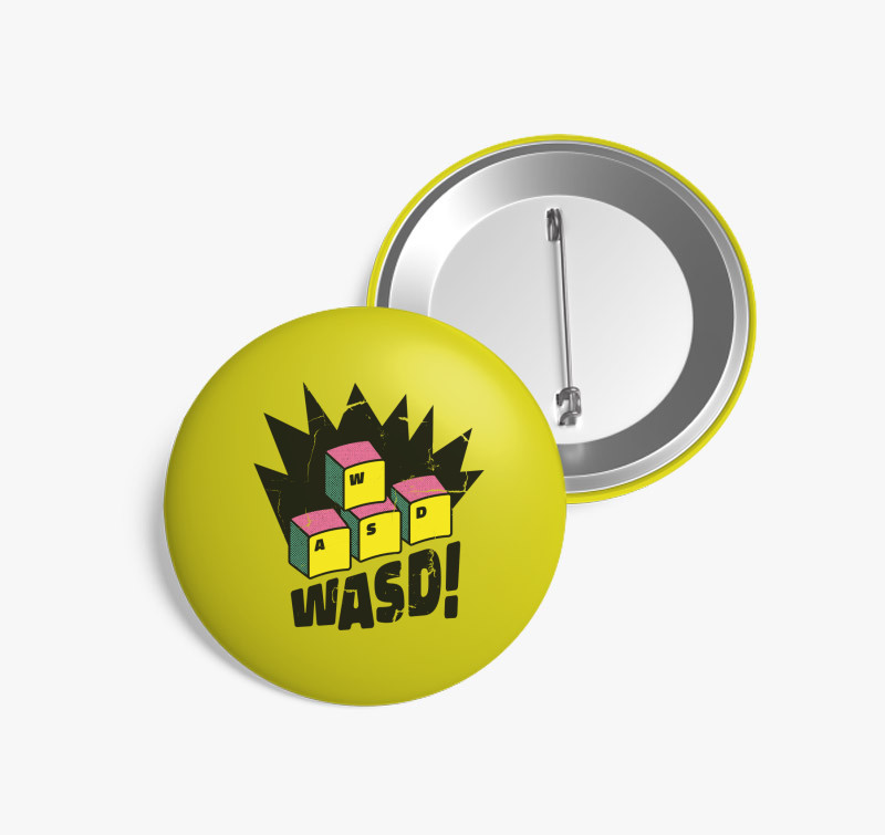 WASD az igazi gamer kitűző — Sárga