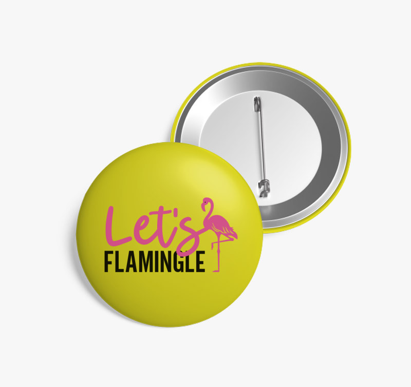 Flamingo flamingle kitűző — Sárga