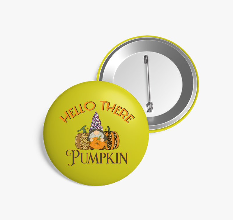 Hello there pumpkin kitűző — Sárga