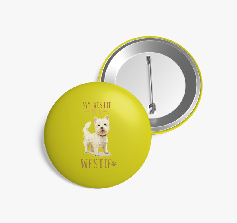 Bestie westie kitűző — Sárga
