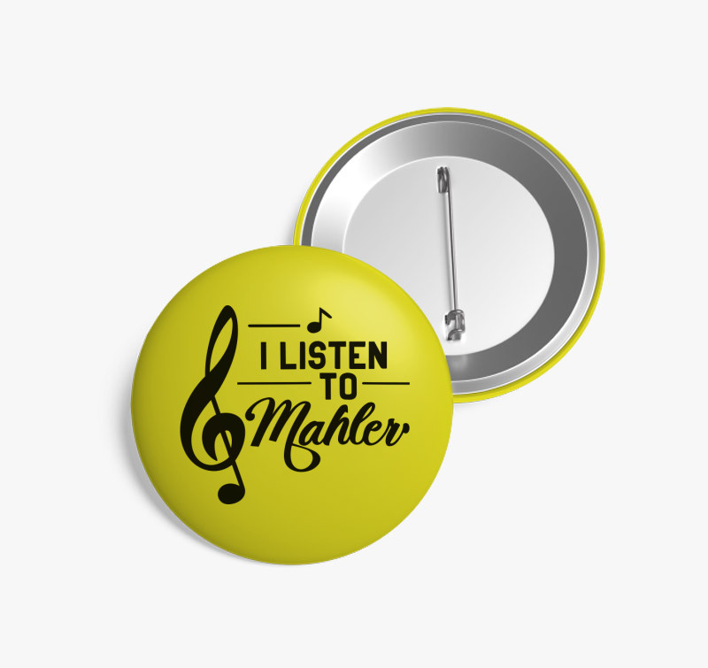 Mahler listen kitűző — Sárga