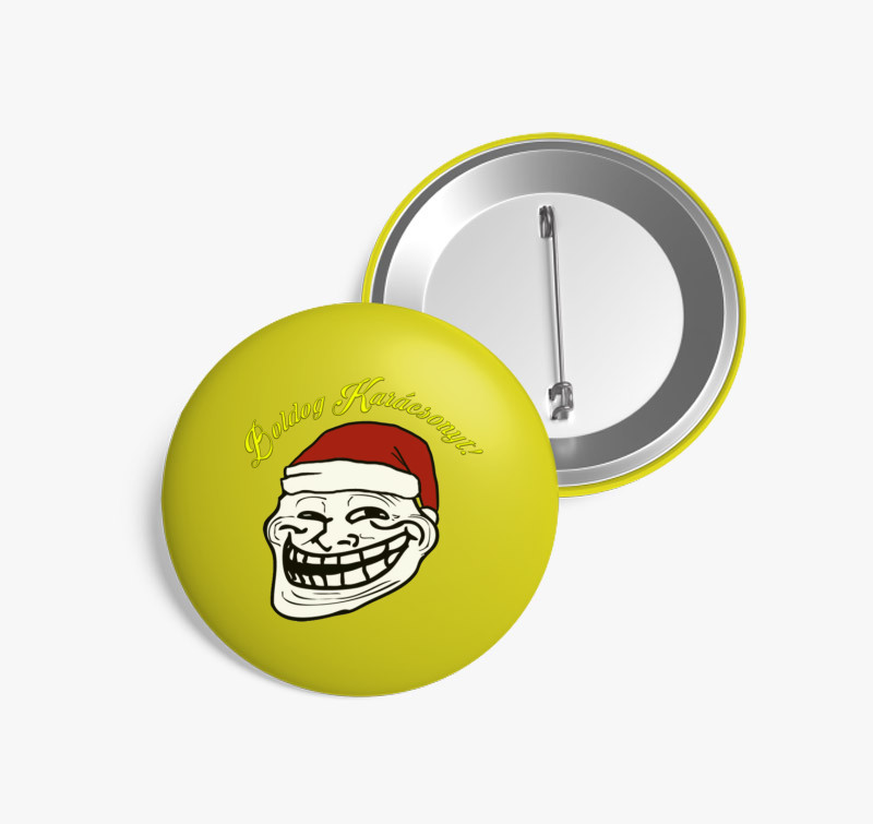 Boldog karácsonyt! Trololo kitűző — Sárga