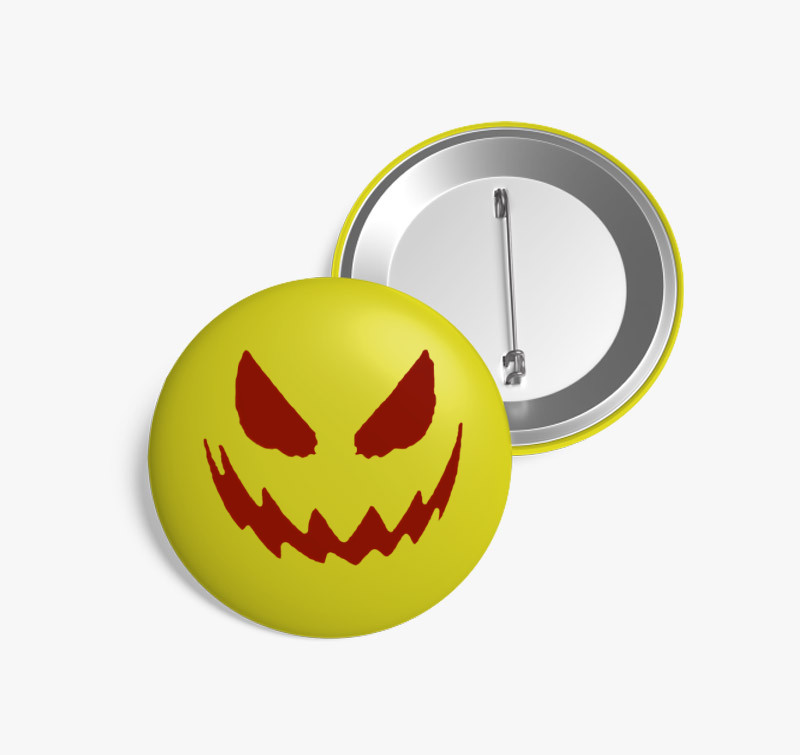 Halloween smile kitűző — Sárga