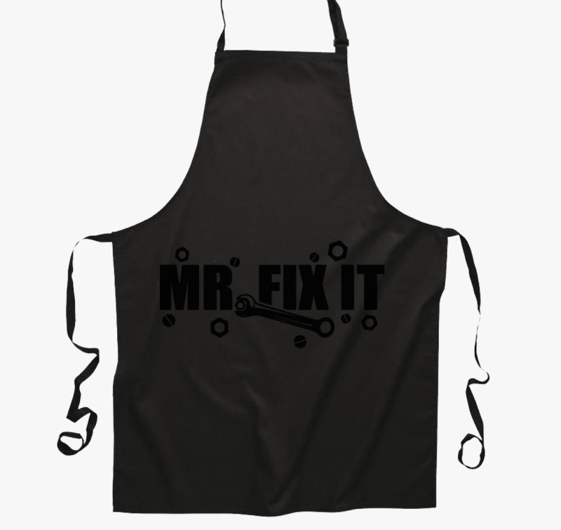 Mr fix it feliratú kötény — Fekete