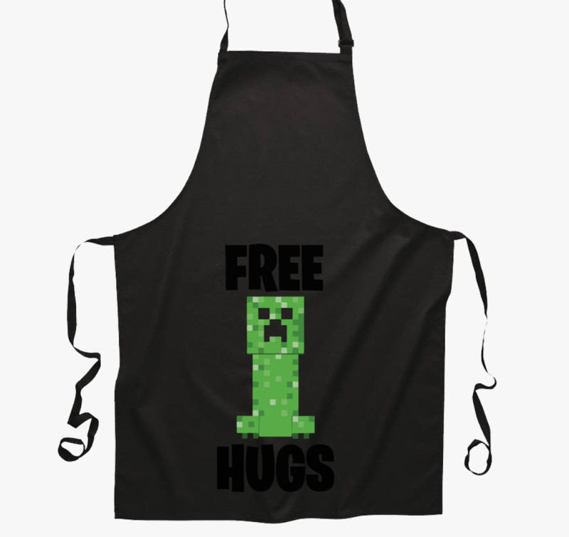 Minecraft free hug kötény — Fekete