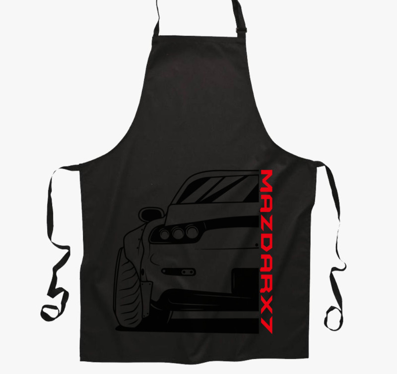 MazdaRx7 kötény — Fekete