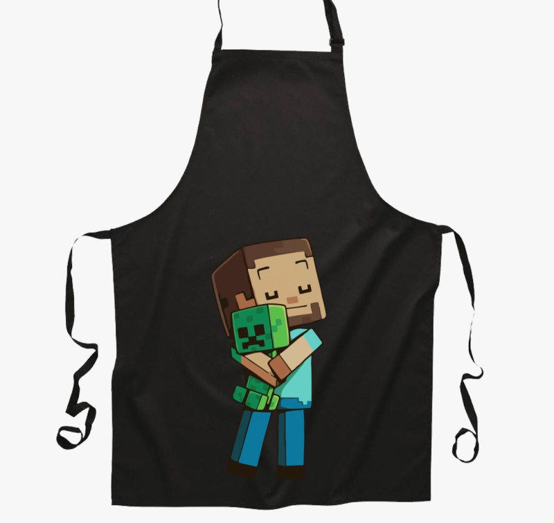Minecraft Hug kötény — Fekete
