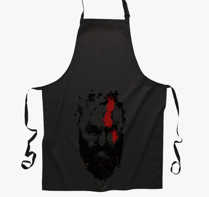 God of war dotted face kötény — Fekete
