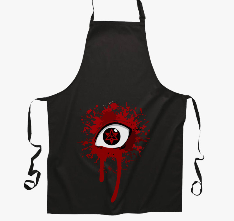 Uchiha mangekyou sharingan naruto kötény — Fekete
