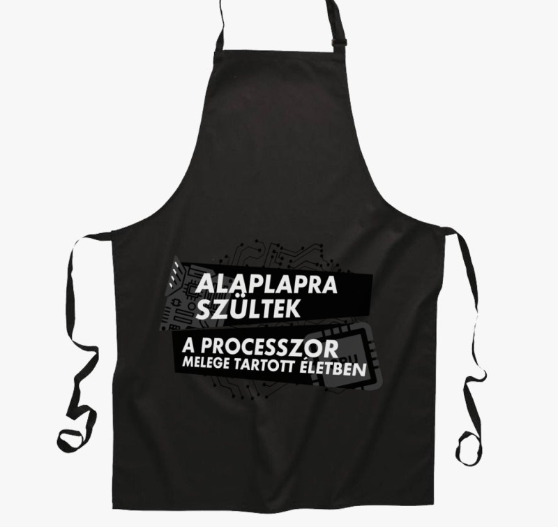 Alaplapra szültek kötény — Fekete