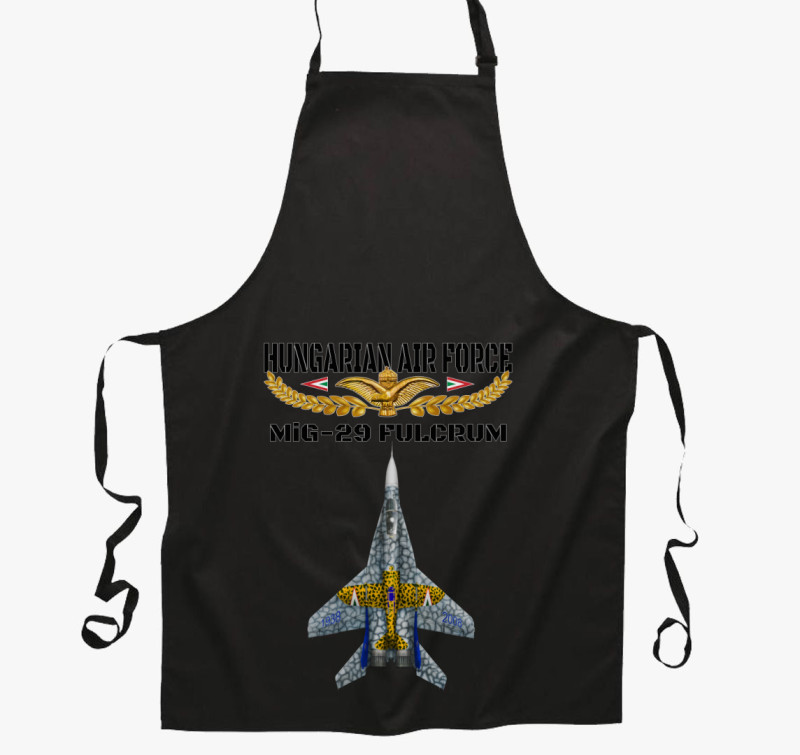 Aranysas MiG-29 kötény — Fekete