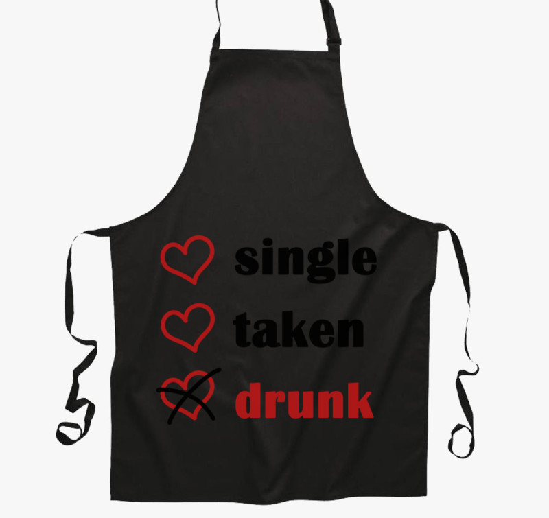 Married Single Drunk kötény — Fekete