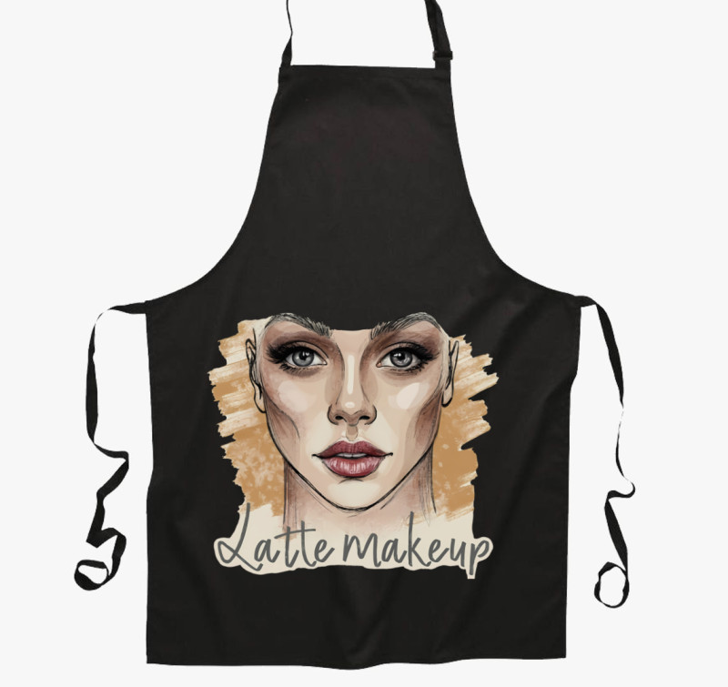 Latte makeup art kötény — Fekete