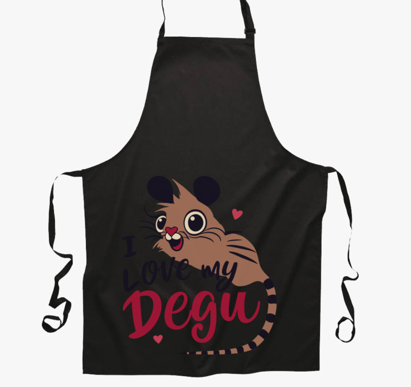I love my degu kötény — Fekete