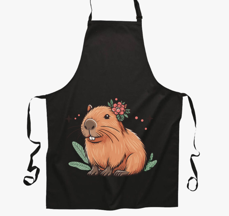 Capybara lány kötény — Fekete
