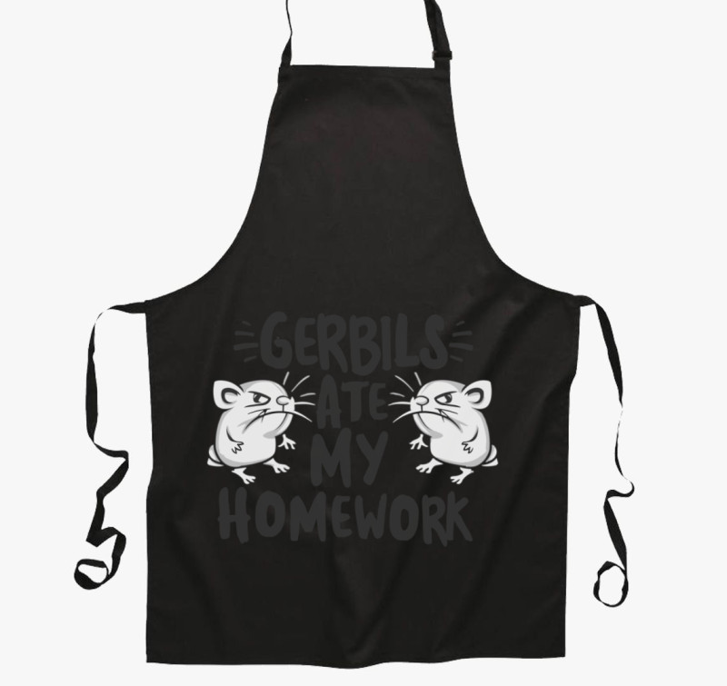Gerbils ate homework kötény — Fekete