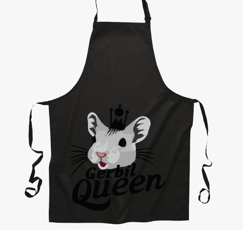 Gerbil Queen kötény — Fekete