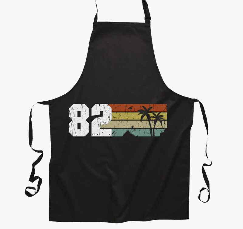 82 vintage design kötény — Fekete