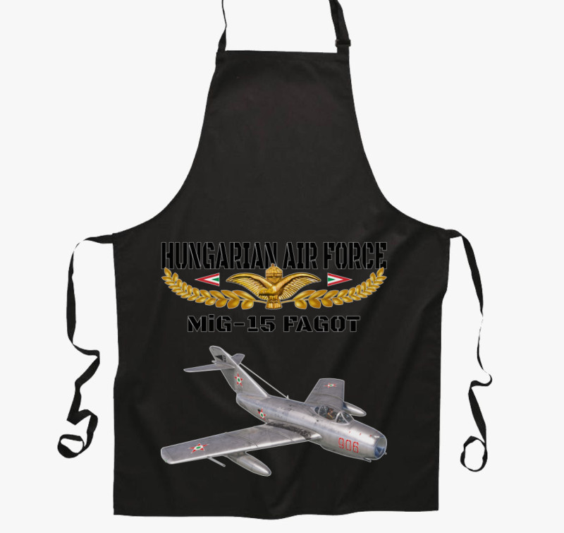 Aranysas MiG-15 kötény — Fekete