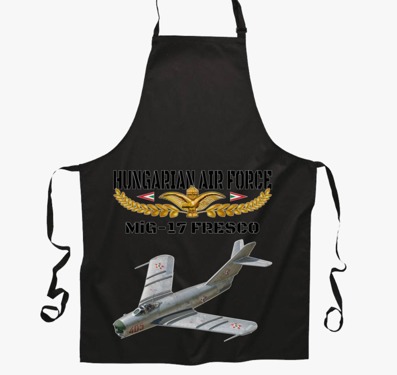 Aranysas MiG-17 kötény — Fekete