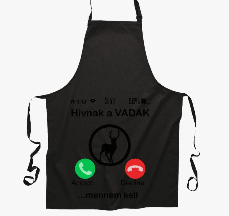 Hívnak a vadak kötény — Fekete