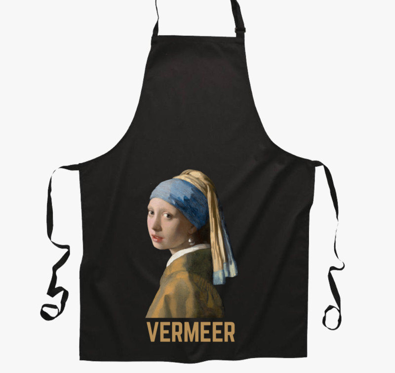 Vermeer festmény kötény — Fekete