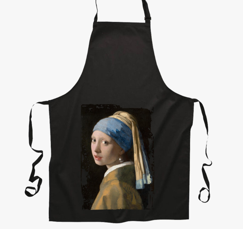 Girl with a pearl earring kötény — Fekete