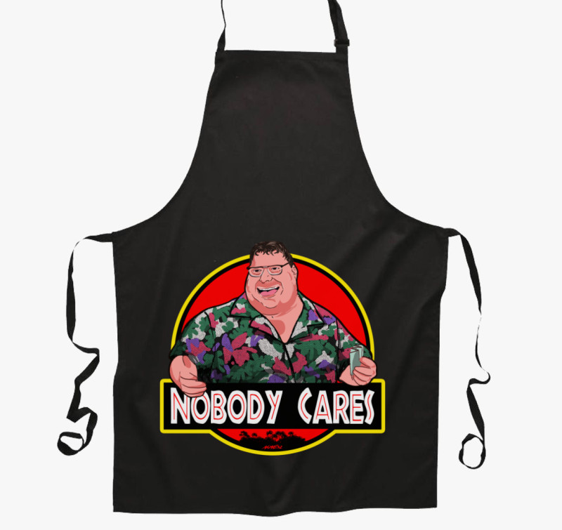 Nobody Cares kötény — Fekete