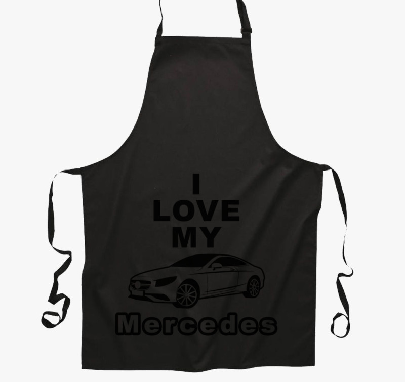 I love my Mercedes kötény — Fekete