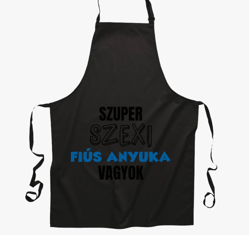 Szuper szexi fiús anyuka vagyok kötény — Fekete