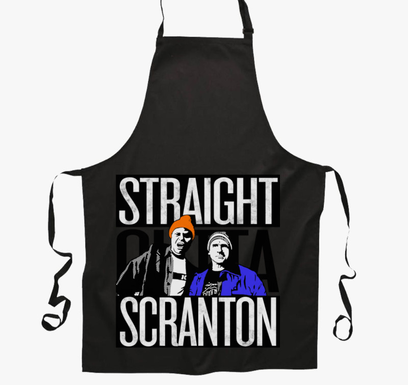 Straight Outta Scranton kötény — Fekete