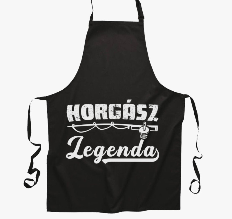 Horgász legenda kötény — Fekete
