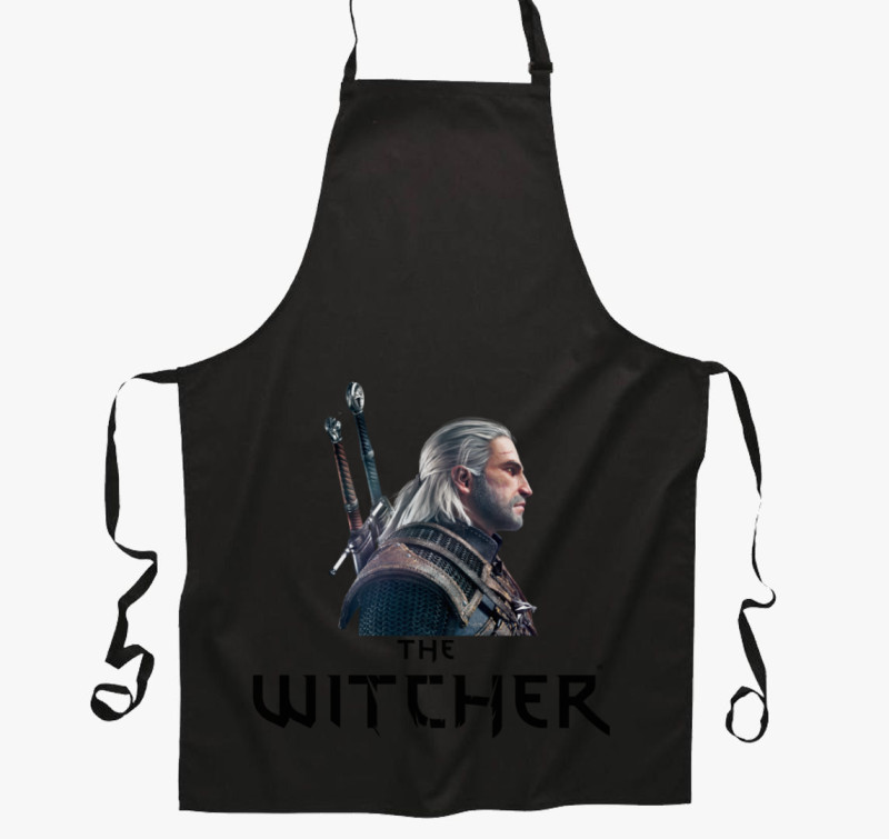 The Witcher gamer kötény — Fekete