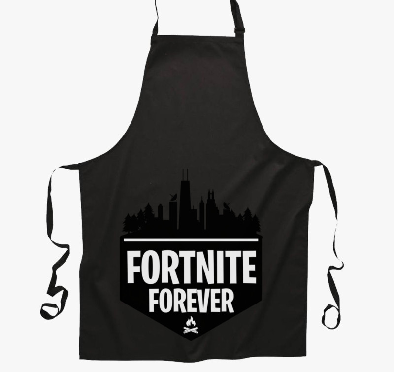 Fortnite forever kötény — Fekete