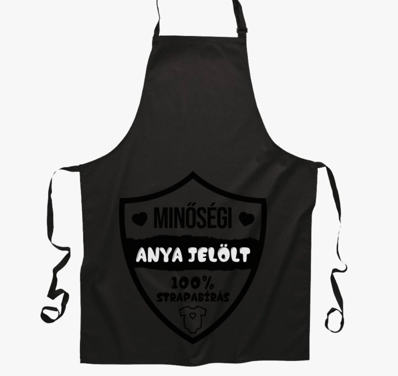 Minőségi Anya Jelölt kötény — Fekete
