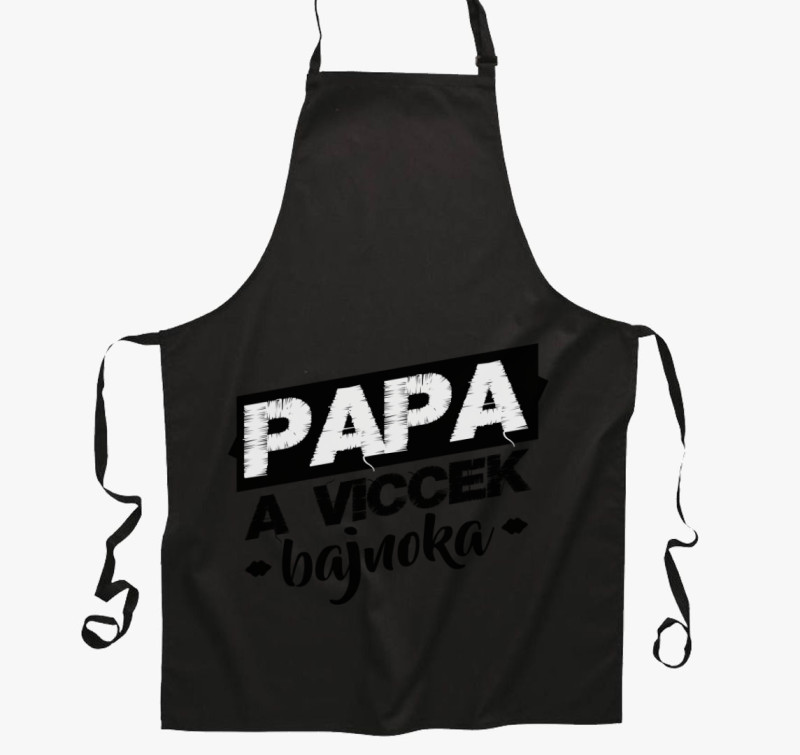 Papa Viccek Bajnoka kötény — Fekete