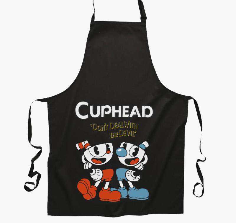 Cuphead - Don't deal with the devil kötény — Fekete