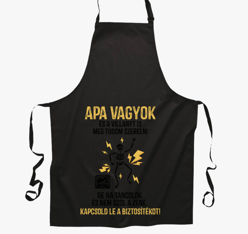 Apa vagyok... vicces kötény — Fekete
