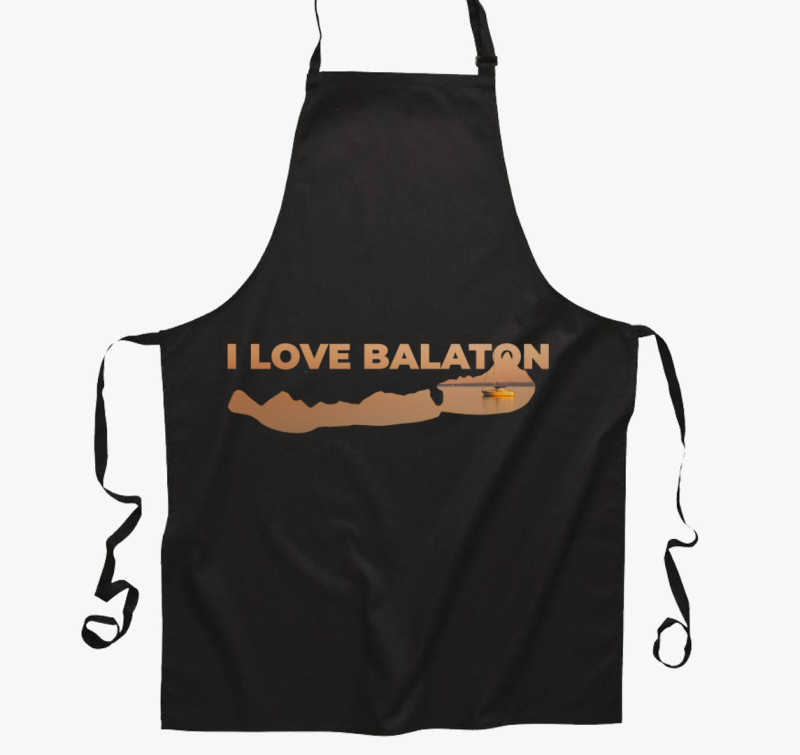 I Love Balaton kötény — Fekete