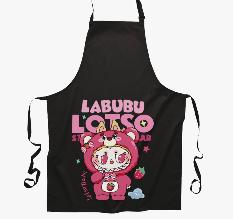 Lotso bear labubu kötény  — Fekete