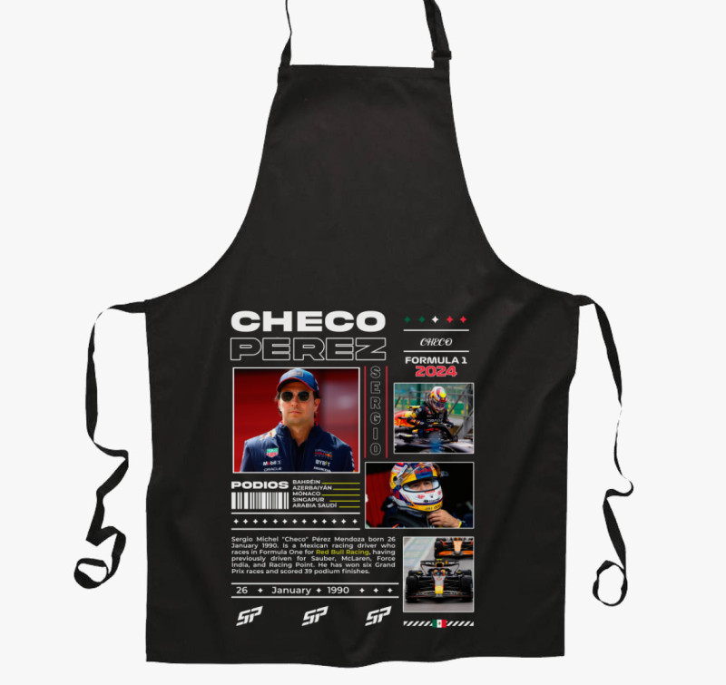 Checo Perez kötény — Fekete